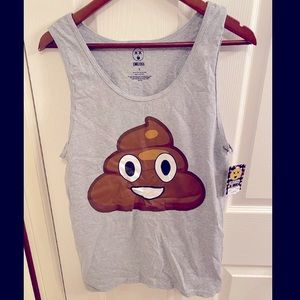 Emoji Gray Tank Top Funny 💩